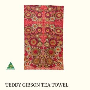 🟠 Warlukurlangu Australia tea towel NWT aboriginal HTF emu dreaming